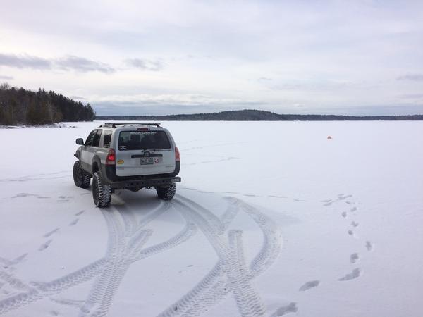 Playing on the lake. Winter 2017.