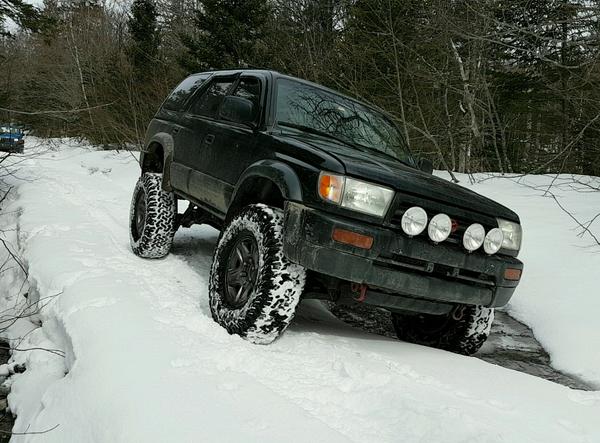 Posing before pulling a Jeep out