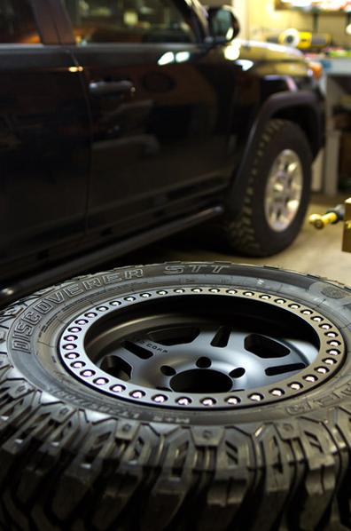 Pro Comp 7028 wheels and 285/70R17 tires waiting for lifted suspension