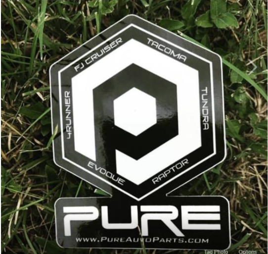 pure auto parts sticker