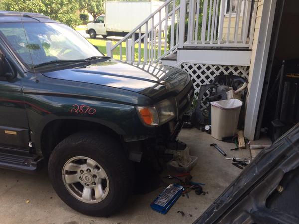 Put the new hood and new fender on. Glad I found them
