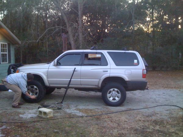 puttin uncles old yoko geo's on and his old (new gen taco rims)
