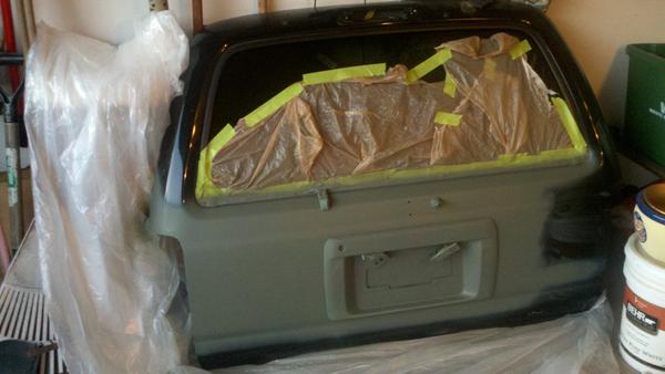 Putting a coat of primer on, its painted now just waiting on clear coat