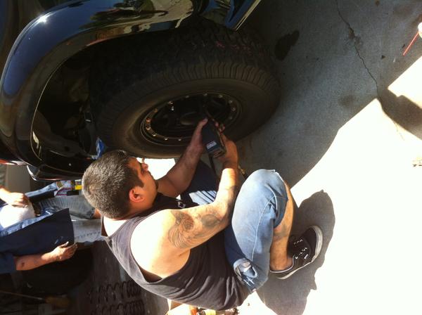 Putting on final lug nut