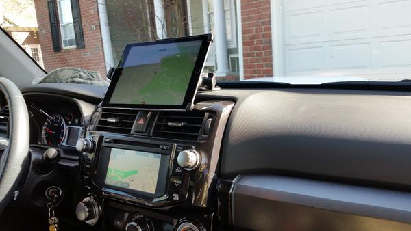 Ram mount installed for iPad Air 2...permanent installation with drilled holes to secure base. Very clean install and was worth it for the stability i