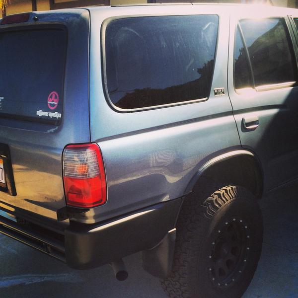 rear bumper plastidipped, awaiting my wilson cb antenna to come in.
