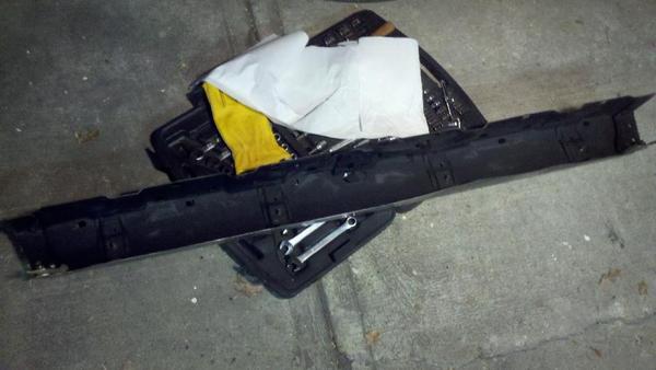 Rear bumper. Removed light surface rust and then applied reformer.