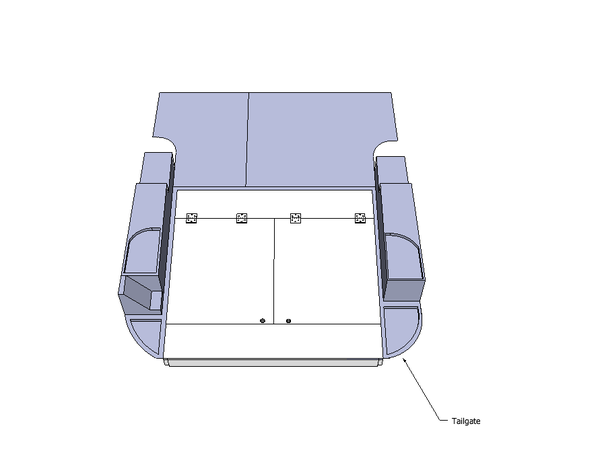 Rear, seats down w/cargo box