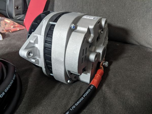 Received the CS144 and testing the copper lugs on the alternator post.
