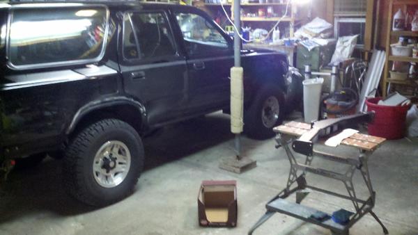 Removed rust from the tow hitch bar. Prepped and top coated with undercoating.