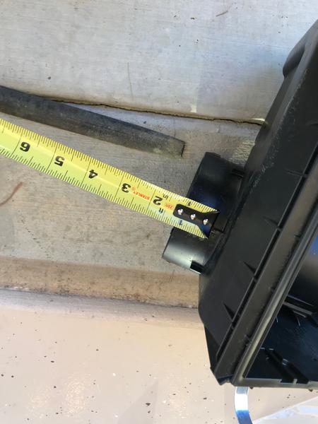 removing 1" of the aligning tab from air box