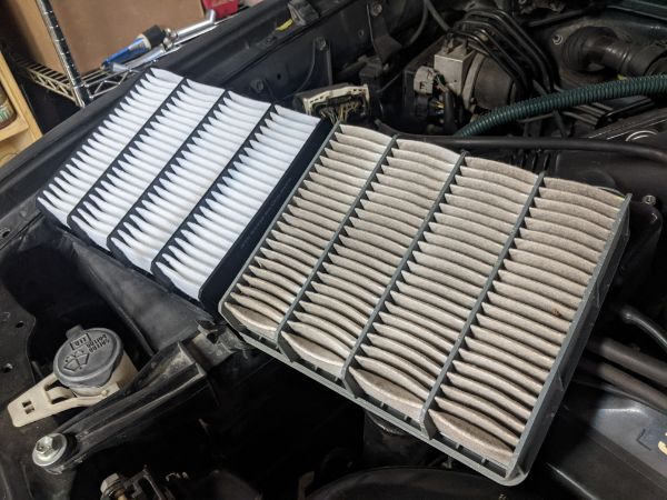 Replaced air filter. Surprisingly, the old one wasn't the worst I've seen.