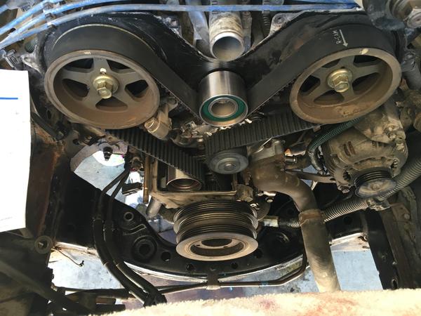 Replaced front seal, timing belt, water pump, etc.
