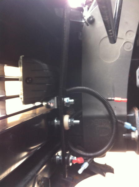 Right side bracket made 1/4 Steel 2" 5/8 bolts found bushing at home depot.
Overall the brackets were way more work and cost more $ than I had expecte