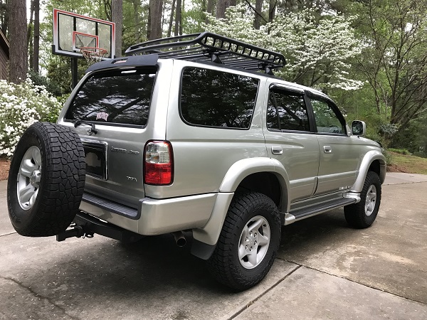 Rola roof basket and Draw Tite spare tire carrier.
