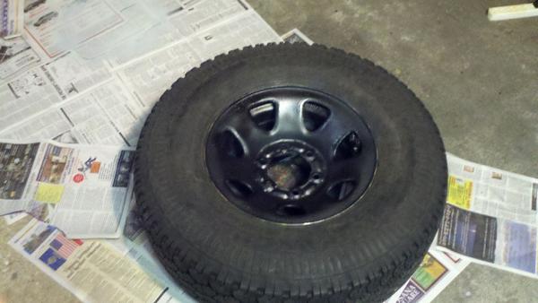 Rust free spare, applied rust reformer and then undercoating on top.
