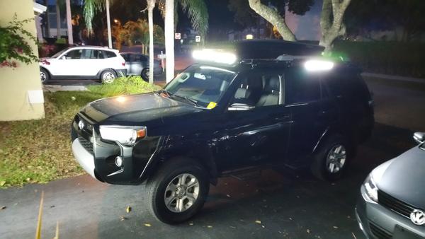 Side and Front LED bars installed on the baja rack and our new thule is in the pic as well before we got the KO2's