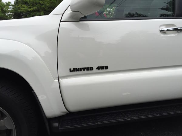 Side badge close up