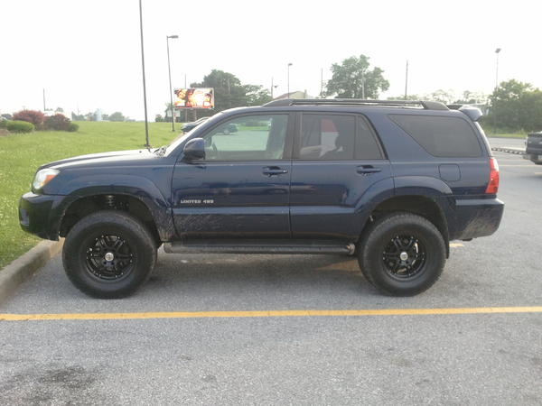 Side shot showing the level of the truck post lift.