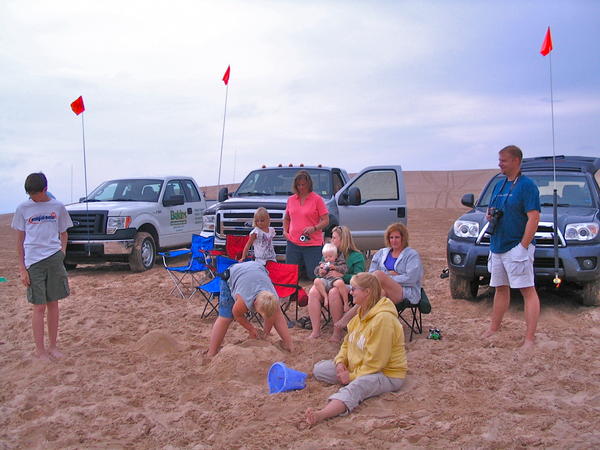 Silver Lake State Park, Michigan, 2010.  On the dunes with family.  Bone stock, drove as smooth as silk in the sand...effortless.