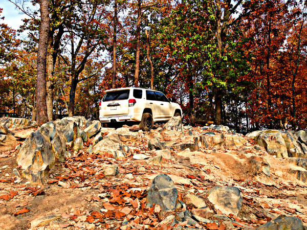 Sitting at the top of the Daniel Trail, Uwharrie, NC.