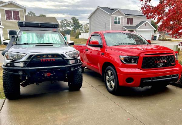 Sitting next to our upcoming build, a 2012 RCSB 4x4 Tundra