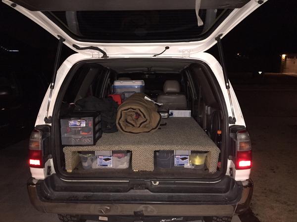 Sleeping platform/ready for the inaugural trip.