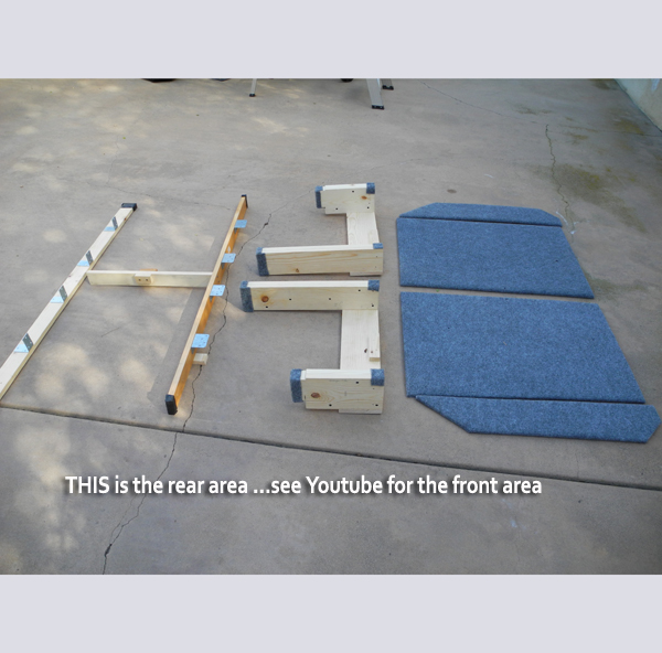 sleeping platform - rear area disassembled (see Youtube video for front area photos)