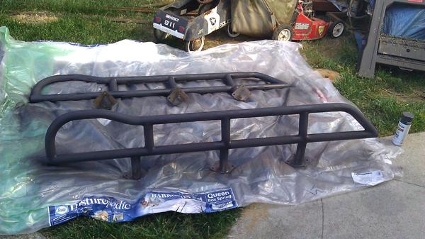 Sliders after 2 coats of bedliner