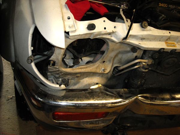 Smashed up the front pretty good.