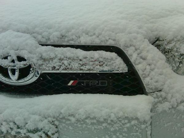 Snowy day in Columbus and good shot of the Carbon Fiber TRD badge i added to the front.