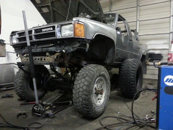 Solid axle swap nearing completion.