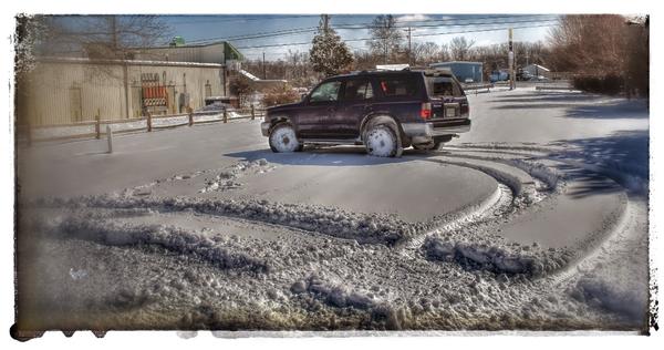 Some sliding and donuts on snow day. It was fun.