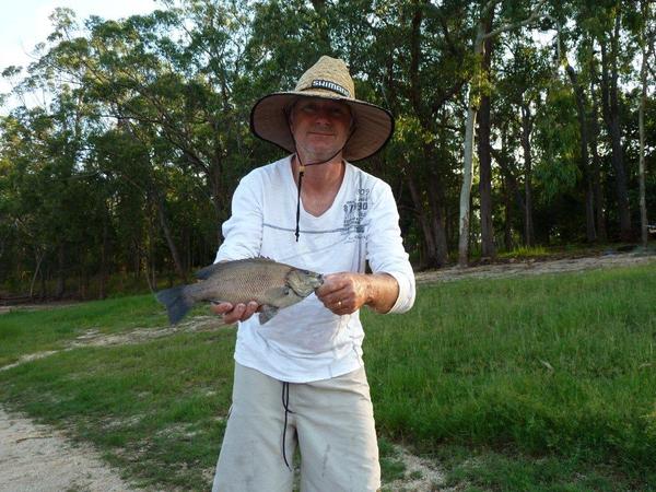 Sooty grunter caught on a whole redclaw.