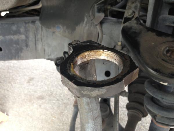 Spindle after ball joint removal
