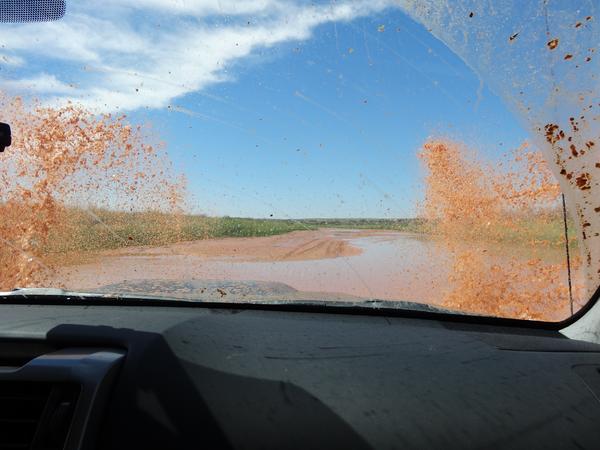 Splashing through the Canadian River north of Amarillo, TX.