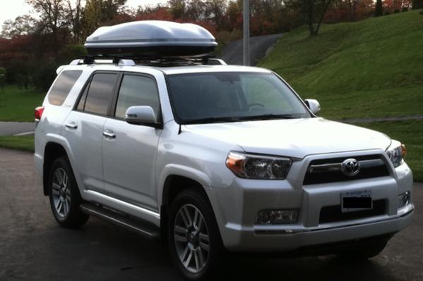 Sport Rack crossbars w/ Thule Evolution 1600 XT cargo carrier. Surprisingly quieter than just having the crossbars on.