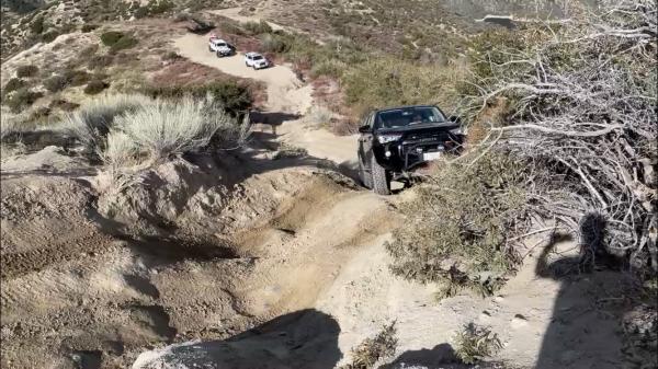 Starting up a steep hill.