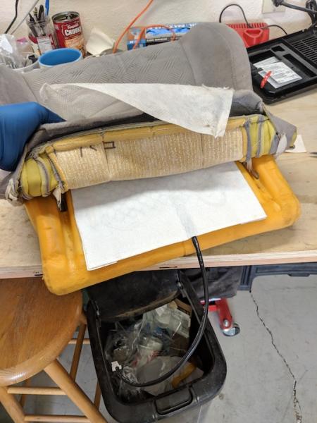 sticking the pad onto the seat
