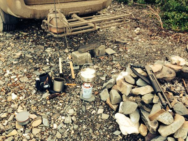 Stopped for some fishing and lunch on the Dempster highway.