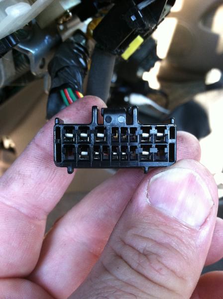 Straight on view on light stalk connector