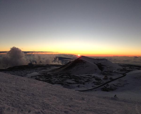 Sunset from the tallest mountain in the world