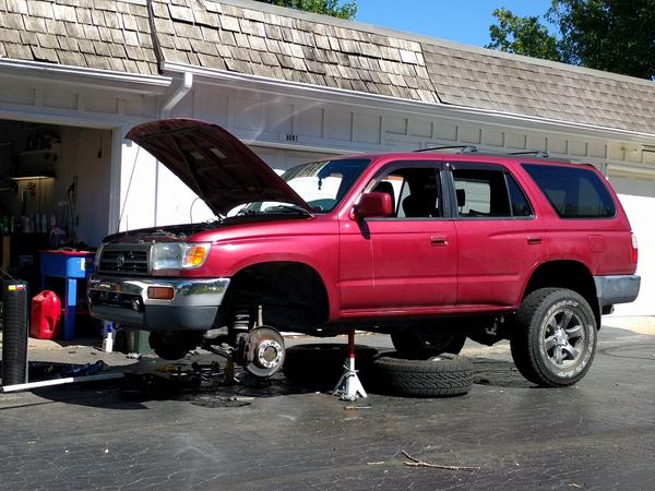 Suspension upgrade in progress