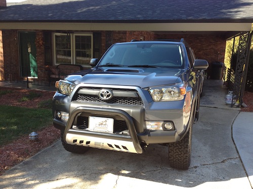 Tag Relocation Kit by Aires Installed on Bull Bar
