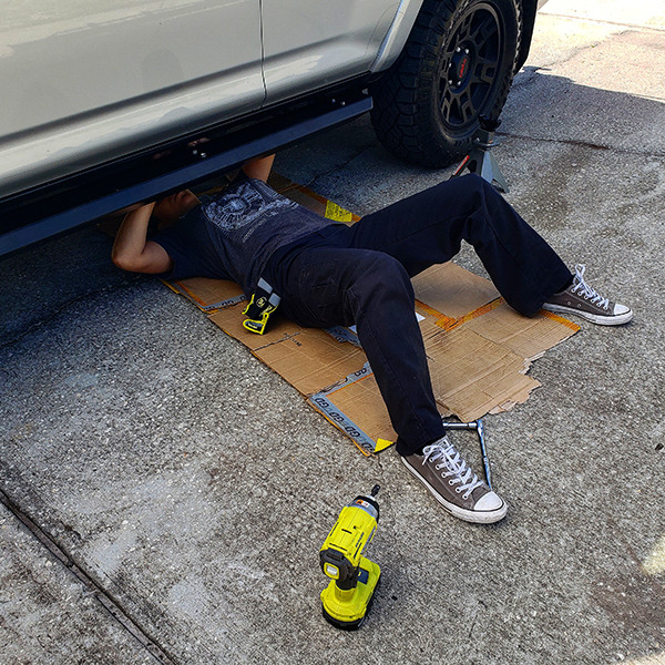 The Angry Wife helping install the RCR Offroad