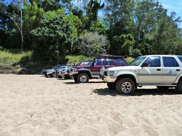 The crew lined up