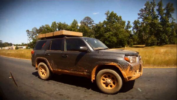 the drive home with the roof rack I won on my roof rack