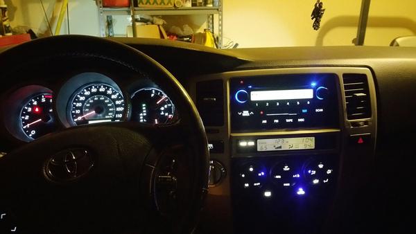 the finished product, yes I swapped the steering wheel control LEDs, the door window LED, shifter everything.  If you have any questions as to what al