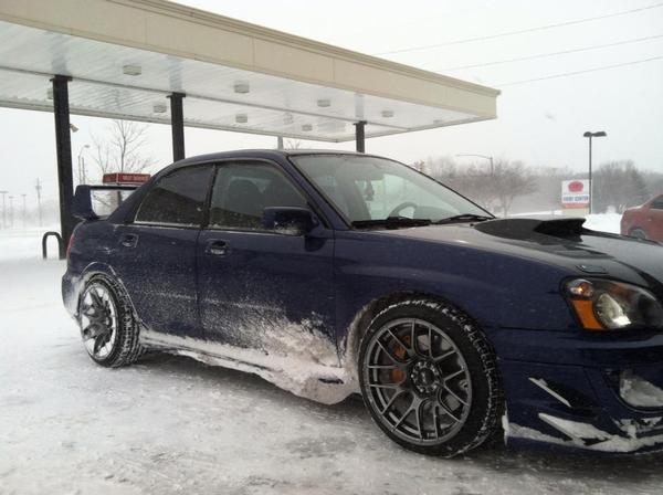 The first snow it ever saw and new rims and tires.