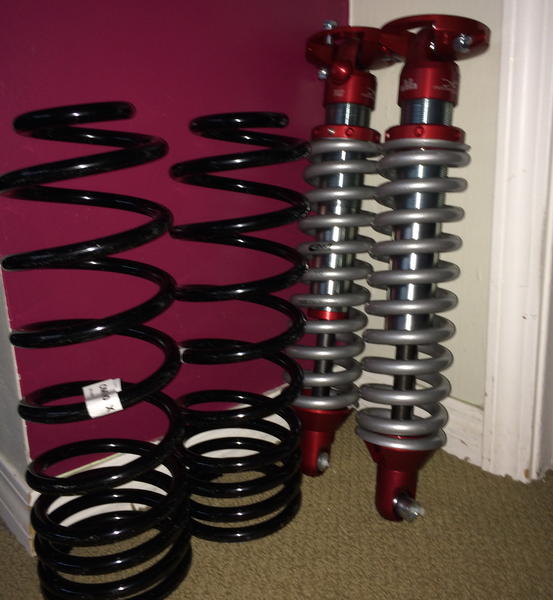 The hardware to be installed.  Sway-a-Way front coil over 0-2.5" lift.  (Set at 2") Rear OME 2"